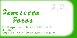 henrietta poros business card